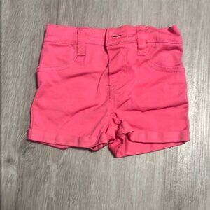 Pink Cotton Casual Shorts with Flat Front Design